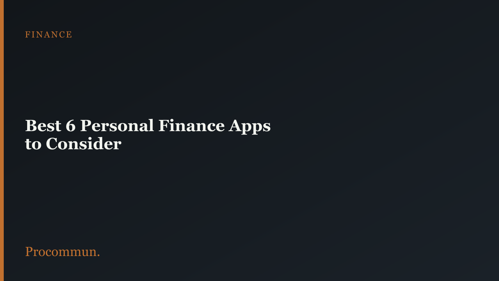 Best 6 Personal Finance Apps