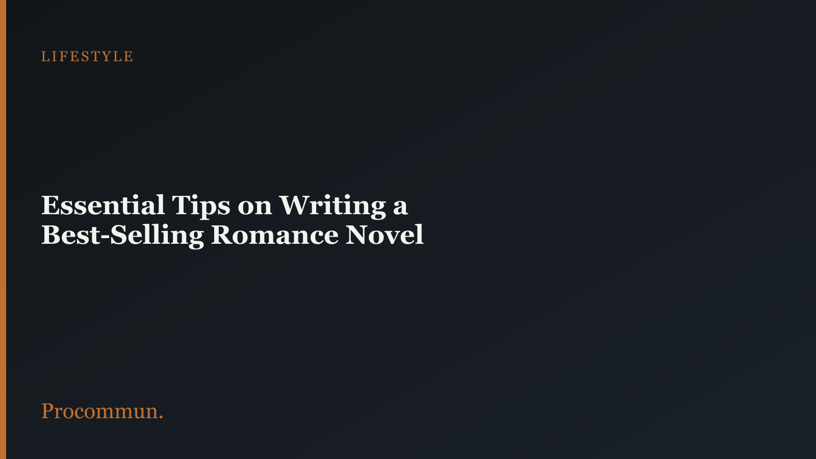 Tips to write a romantic book