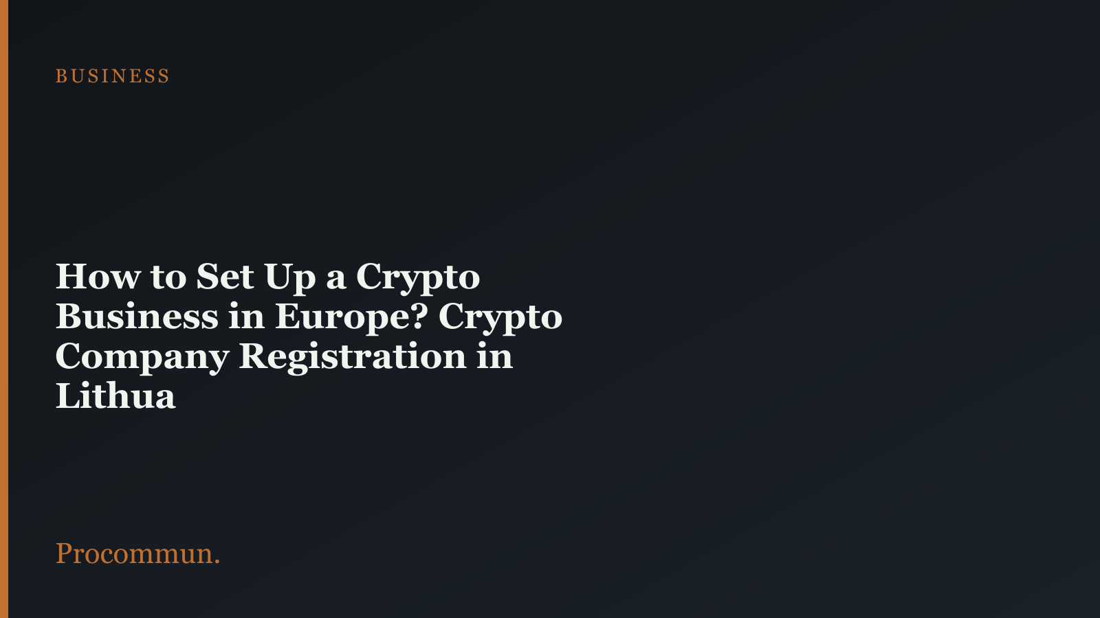 Crypto business in europe