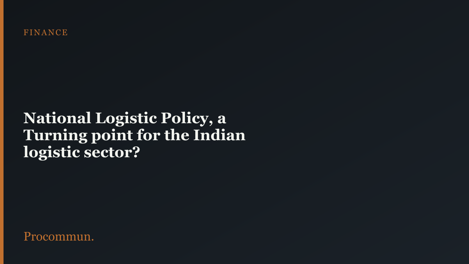 National Logistic Policy Featured Image