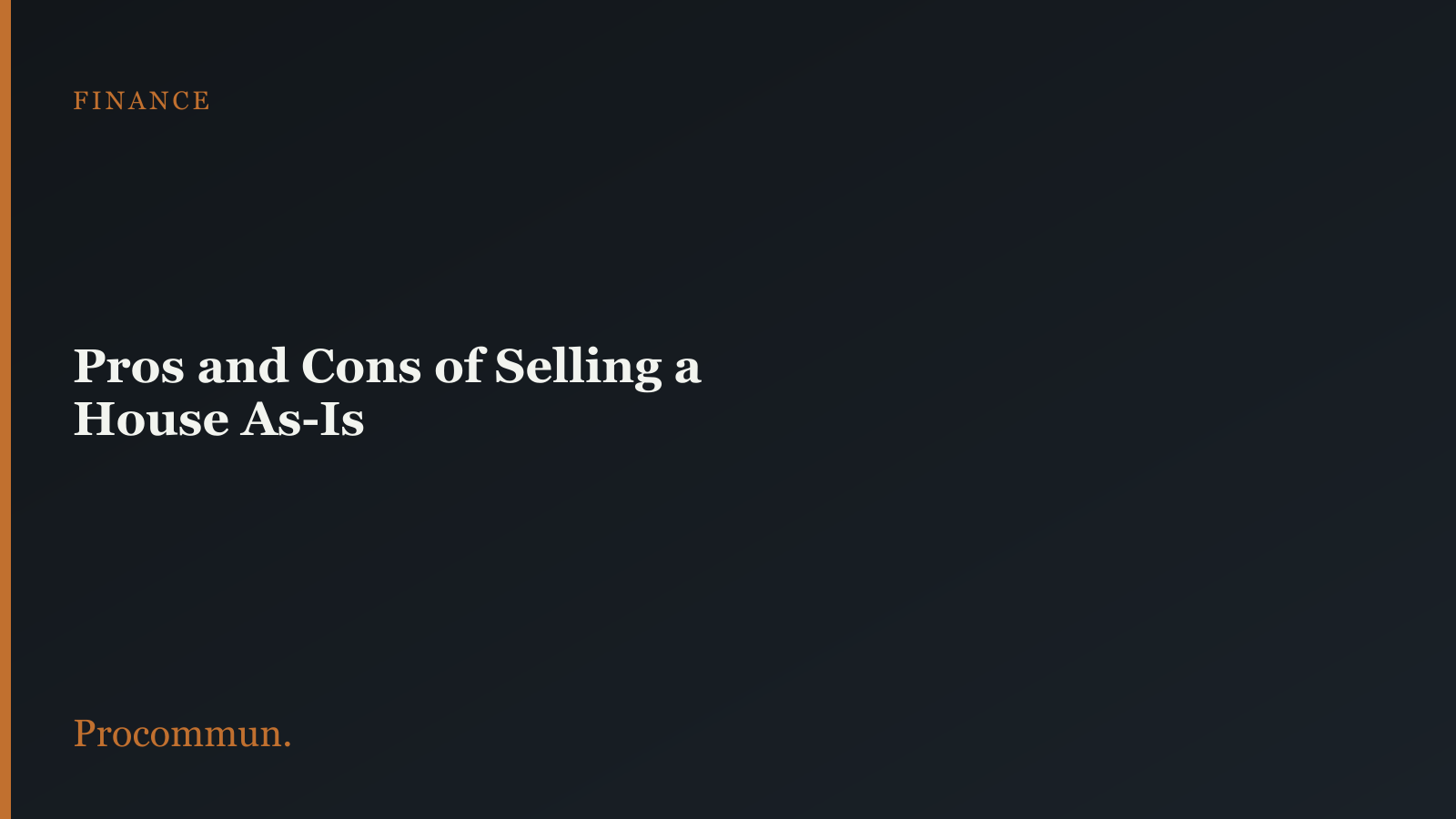 Pros and Cons of Selling a House As-Is Featured Image