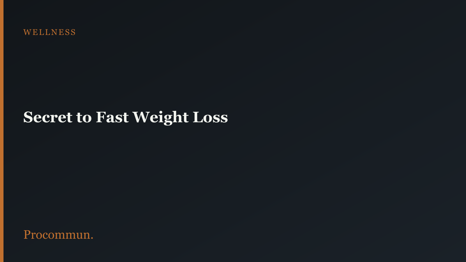 Secret to weight loss featured image