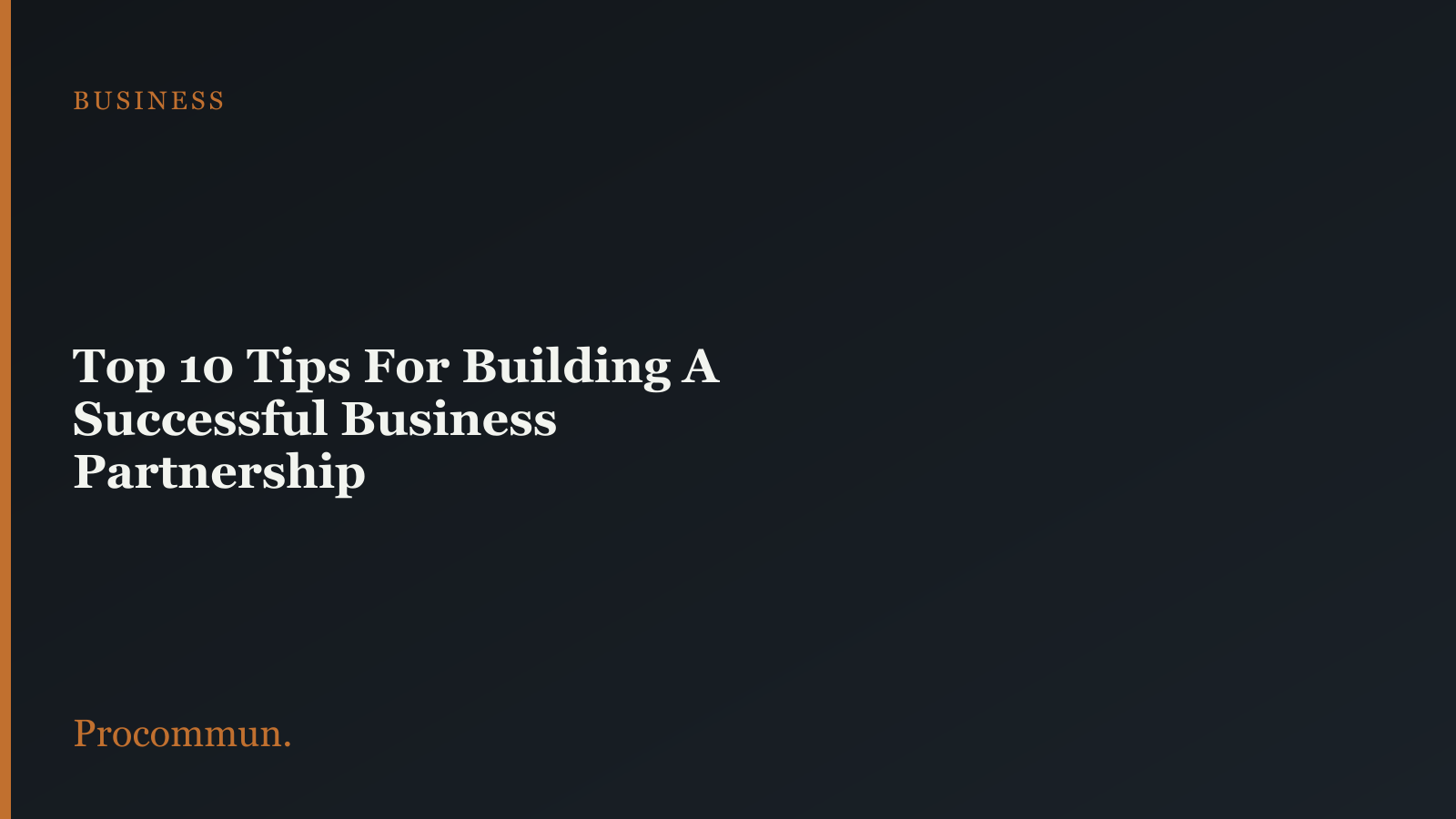 Tips for successful business partnership